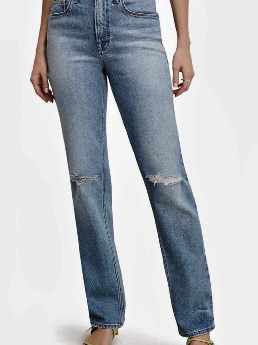 Good American Good 90s Icon Distressed Jeans Size 14/32